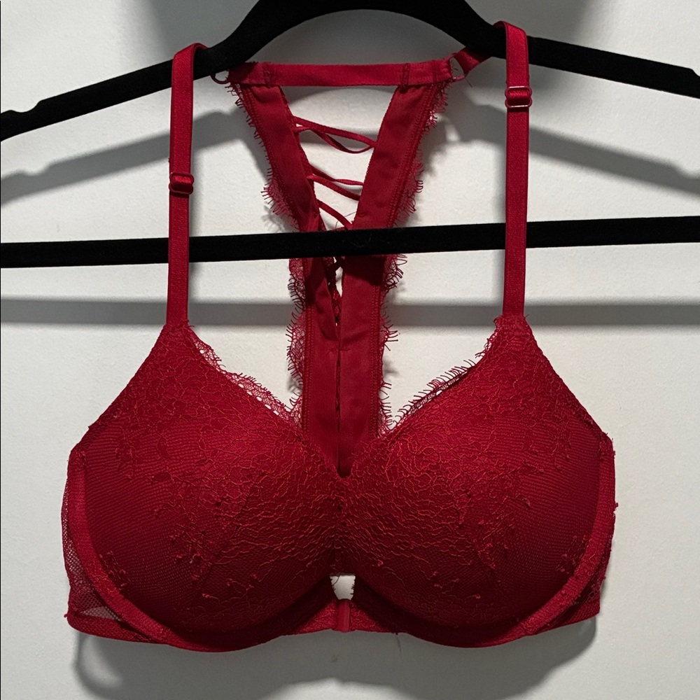 Victoria's Secret Red Lace Strappy Bra